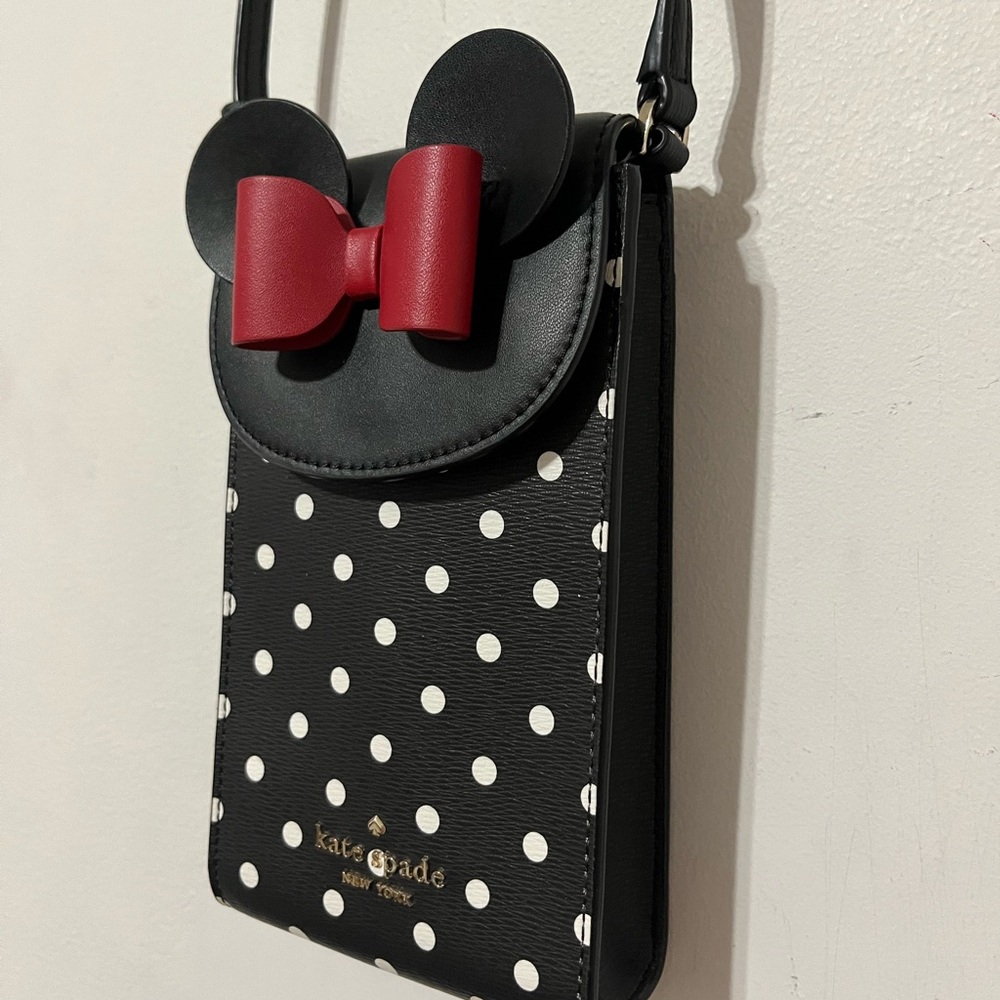 Disney X Kate Spade Minnie Mouse North South Flap Phone Crossbody & Card Holder - Picture 5 of 14